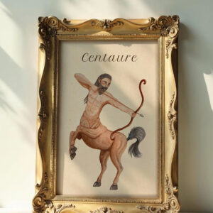 Mi-homme, mi-cheval : le centaure veille entre force et sagesse.