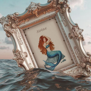 La sirène murmure ses secrets dans l’écume des vagues.