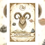 Affiche astrologie Capricorne aquarelle, tête de bouc constellation Saturne onyx symbole zodiaque