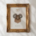 Affiche zodiaque Bélier aquarelle encadrée, illustration minimaliste artisanale signe astrologique