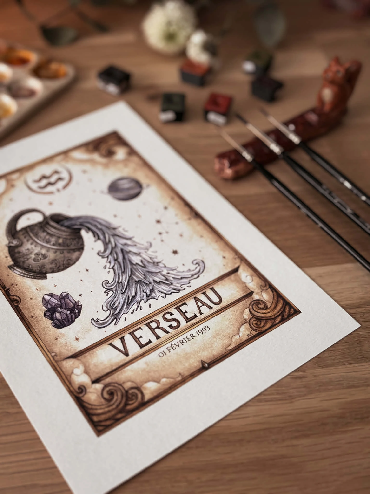 Affiche astrologique personnalisée avec une date de naissance