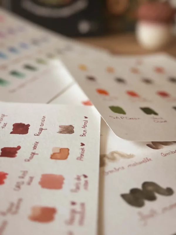 nuancier à l'aquarelle