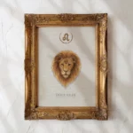 Affiche zodiaque Lion "Doux Soleil", illustration aquarelle épurée avec symbole du Lion